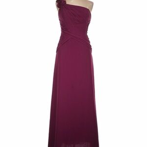 David’s Bridal One Shoulder Bridesmaid Dress - Sangria, Size 4